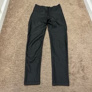 Freddy High Waisted Zip Front WRUP Black Faux Leather Pants Size XS